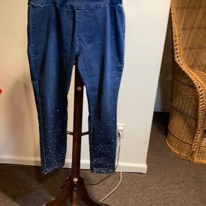 MAKE AN OFFER Ethyl Rhinestones blue denim jeans Ethyl clothing plus size 18